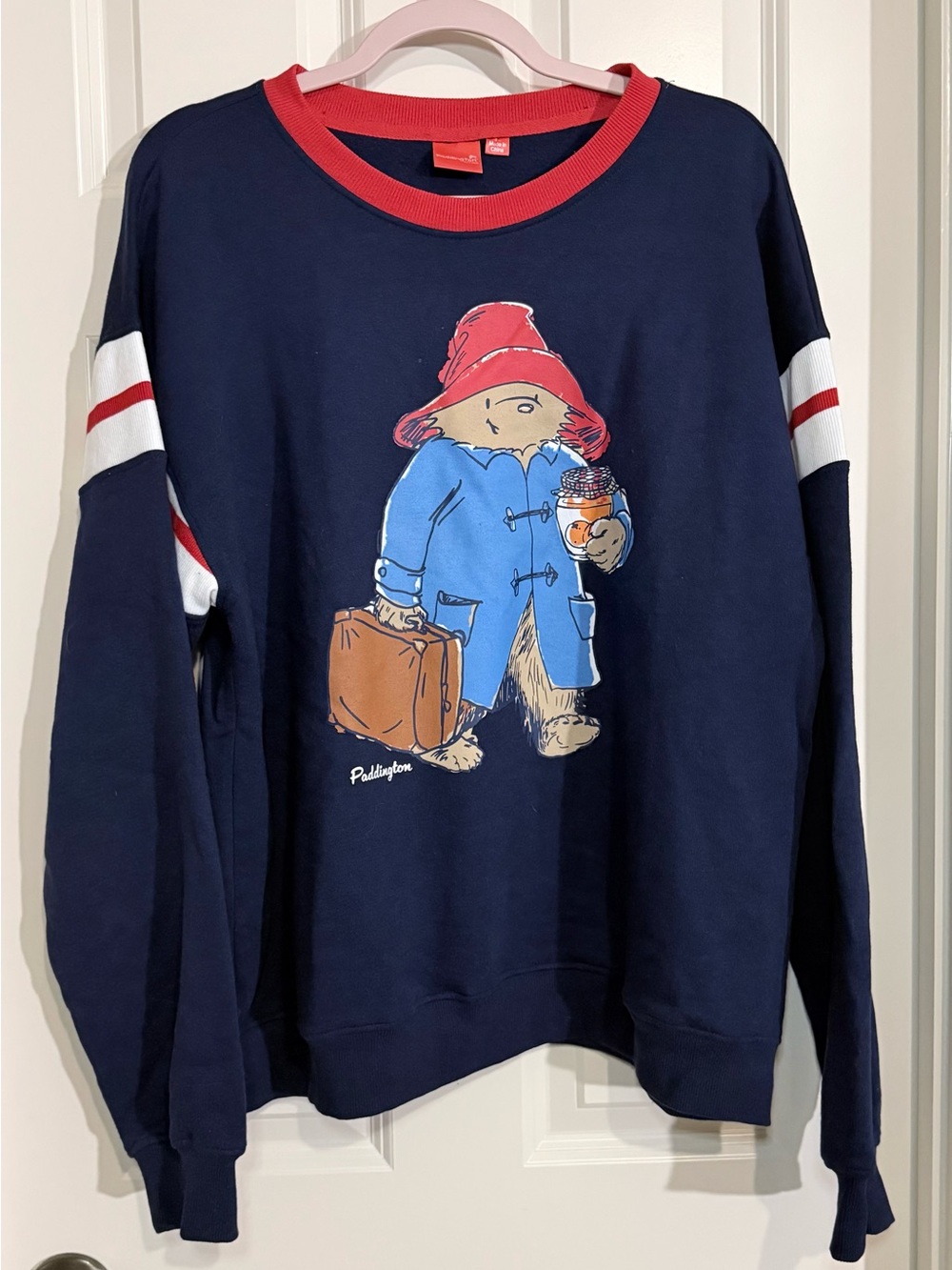 Paddington Navy Sweatshirt with Red Trim - Women's Crewneck